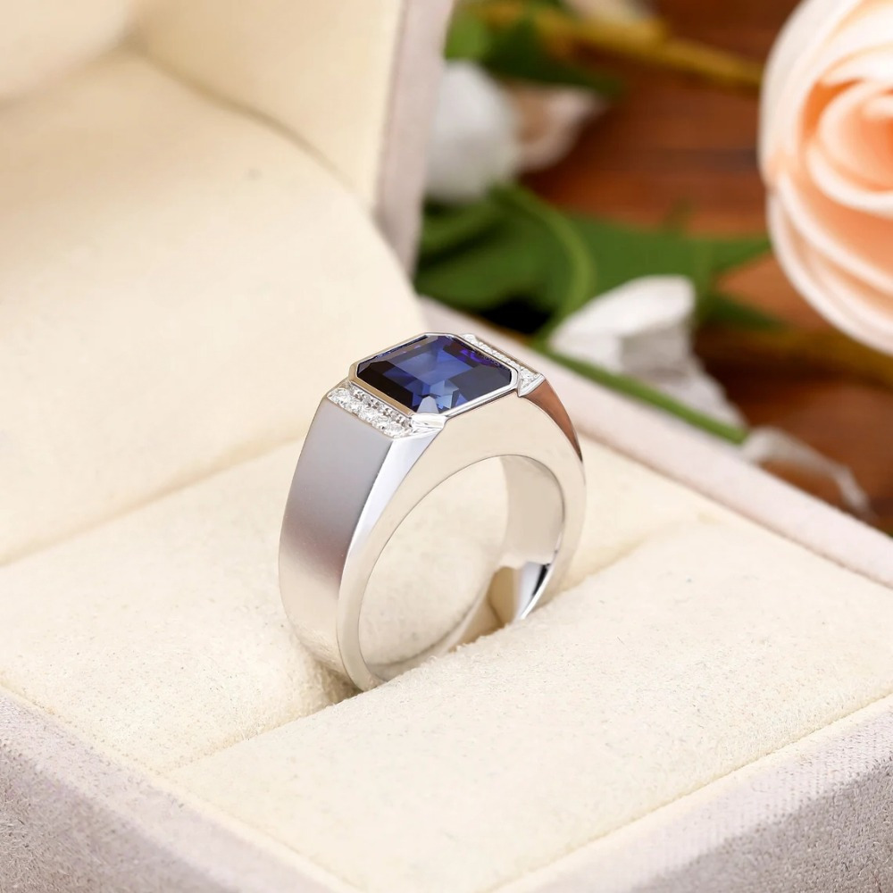 Geometric Wide Band Ring Silvery Plated